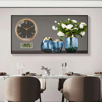Large Size Aluminum alloy framed Artwork Wall Clock, Luxurious Muted Quartz Clock for Home Decor,living Room,bed Room Décor