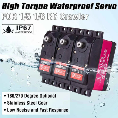 RC Steering Servo High Torque Servo Waterproof 60Kg 80Kg 150Kg 1/5 1/6 servo HV Metal Digital for  HPI Baja 5B SS RC Car