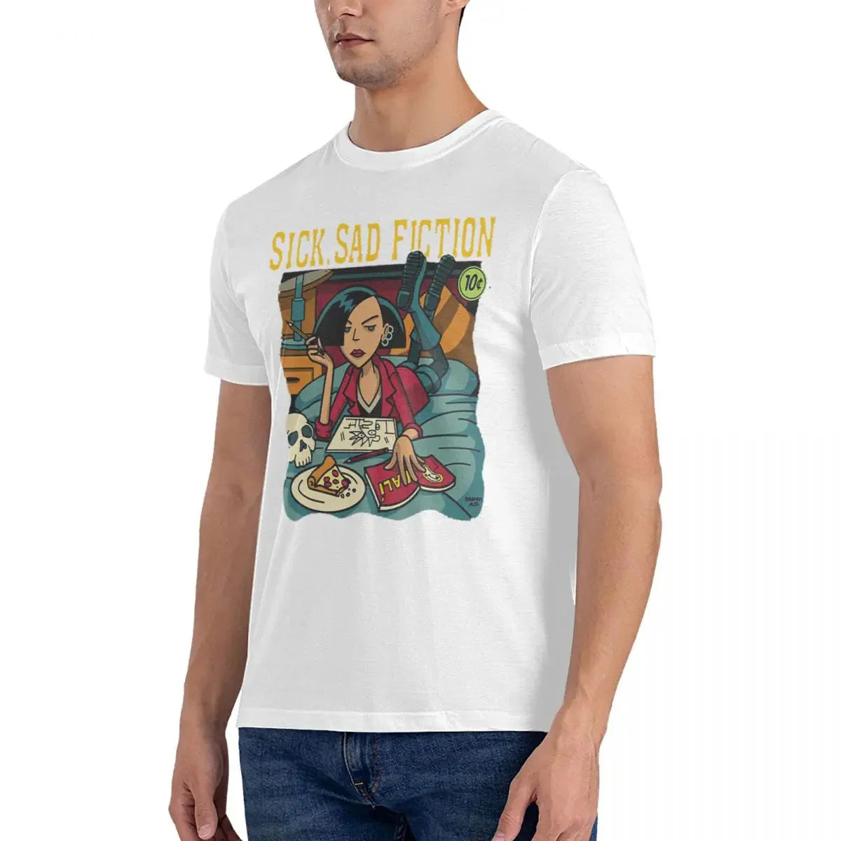 Men Shirt New Darias Pulp Fiction Short Sleeve Mens Crew Neck TShirt Oversized Tops Clothing Sleeve Tees Gift Idea T-Shirt