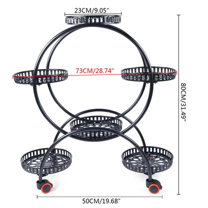 Metal Plant Stands 6 Pots Plants Flower Stand for Patio Garden Living Room Corner Balcony Bedroom Black / White