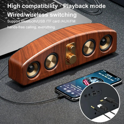 New Wireless BlueTooth Loudspeaker Box Wood Grain Retro Desktop High-power 3D Stereo Subwoofer Computer Audio Portable Sound-bar