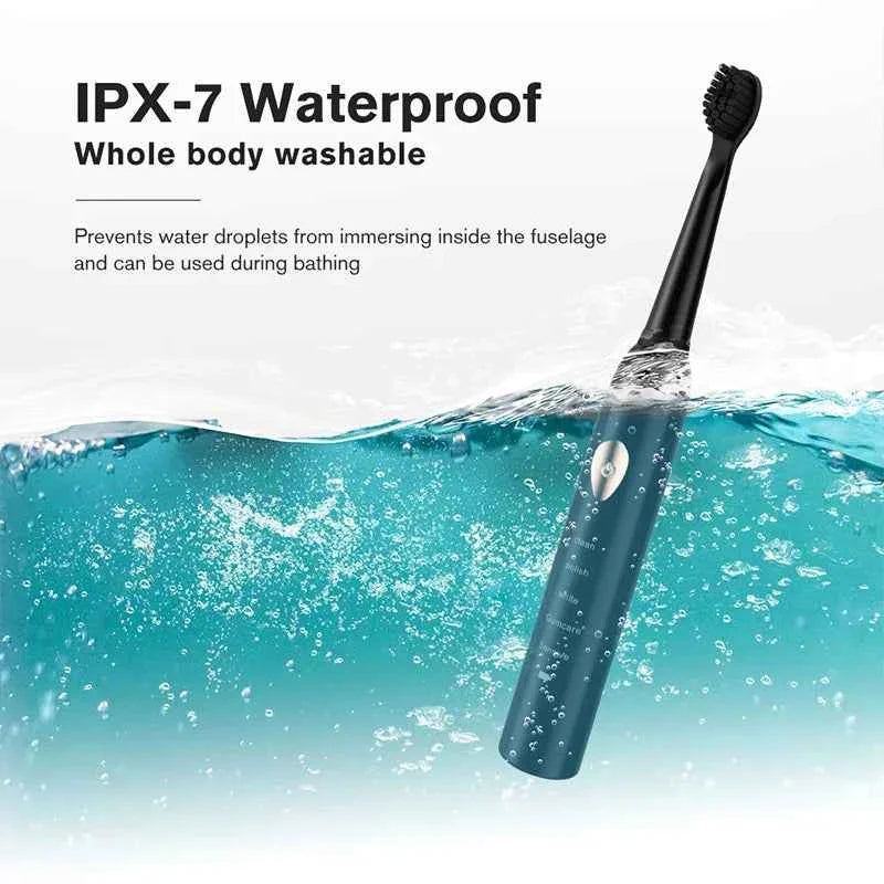 Sonic Electric Toothbrush For Adult Black White Whitening Timer Soft Hair IPX7 Waterproof 5-gear Mode USB Charging Teeth Brush