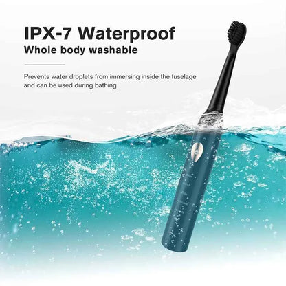 Sonic Electric Toothbrush For Adult Black White Whitening Timer Soft Hair IPX7 Waterproof 5-gear Mode USB Charging Teeth Brush