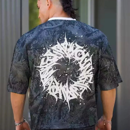 T-shirts Men Summer New Sports Man T-shirts Leisure Mesh Round Neck Fashion Loose And Comfortable Clothing Gym Running Shirts