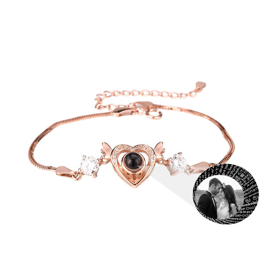 Customized projection bracelet for famous photos Personalized Circle Photo Bracelet