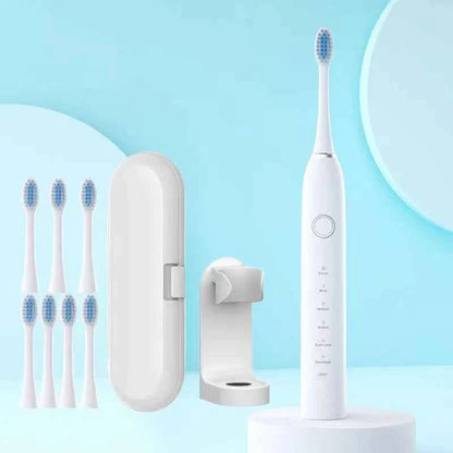 6 Modes Electric Sonic Toothbrush USB Rechargeable for Adults Ultrasonic Tootbrush with 4/8 Replacement Heads Smart Timer IPX7