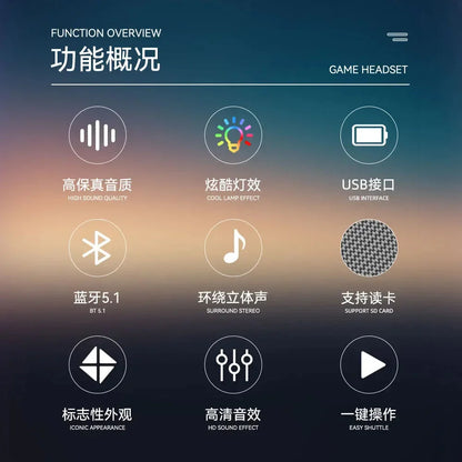 3D Subwoofer HiFi Wired Desktop Portable Bluetooth Speakers 5.1 Remote Control Home Theater Sound  Bar For Computers USB/SD card