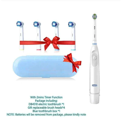 Original Oral B Electric Toothbrush Waterproof Battery Powered Tooth Brushes for Kid Adult Oral Health with Gift Head Travel Box