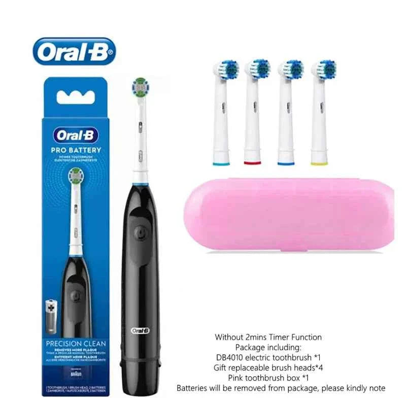 Original Oral B Electric Toothbrush Waterproof Battery Powered Tooth Brushes for Kid Adult Oral Health with Gift Head Travel Box