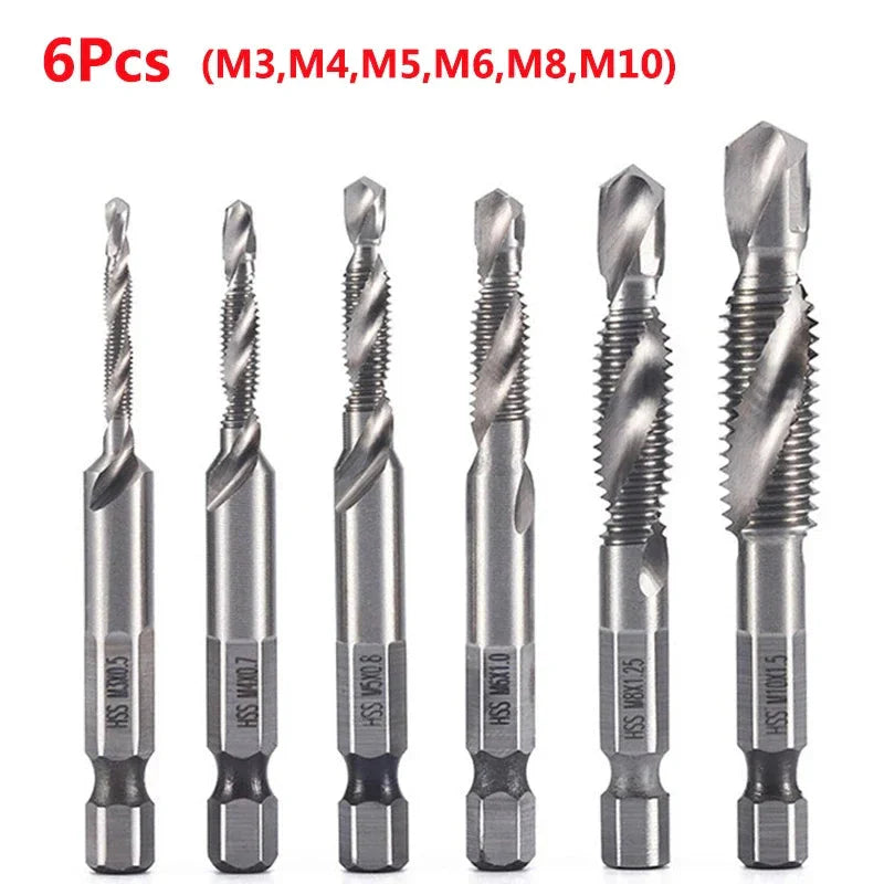 LiYu Shank Titanium Plated HSS Screw Thread Metric Tap Drill Bits Screw Machine Compound Tap M3 M4 M5 M6 M8 M10 Hand Tools