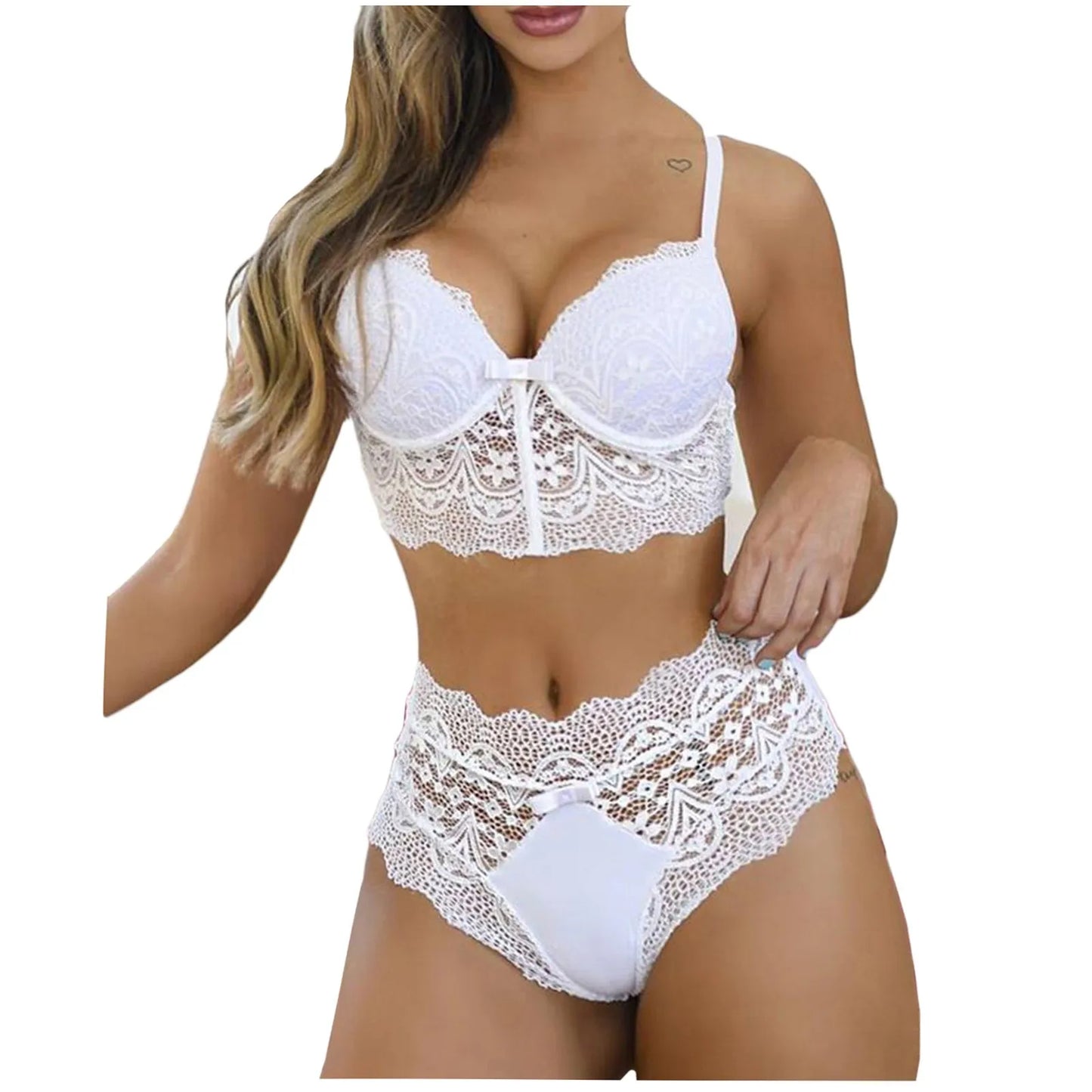 Lace Sexy Bras And Pantie Set For Women Solid Color Push Up Lingerie Outfit Floral Embroidered Ultra-Thin Underwear Set Lenceria