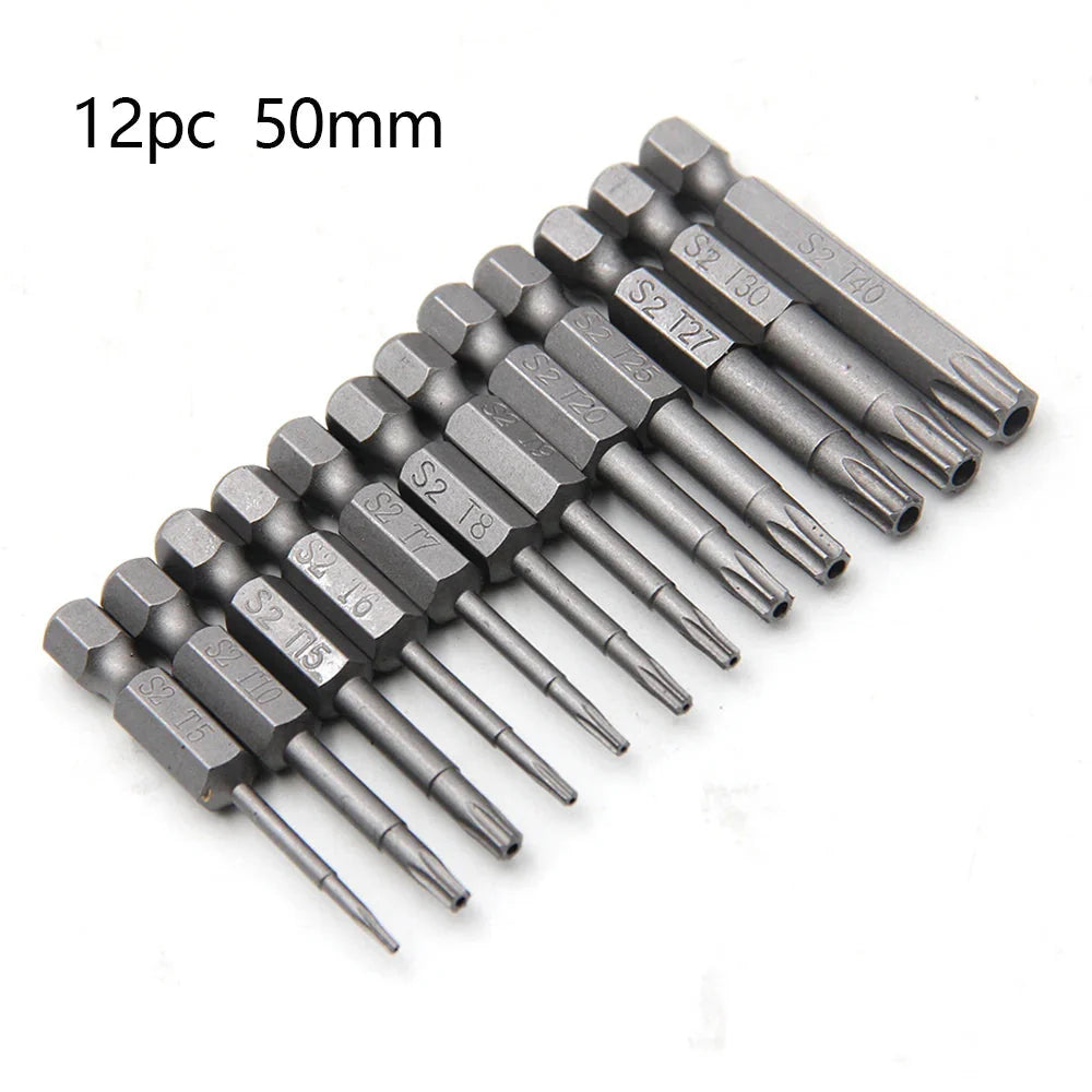 50-75-100mm Hollow Plum Blossom Extended S2 Bit Hexagon Handle Screwdriver Bit Screwdriver Tool Set
