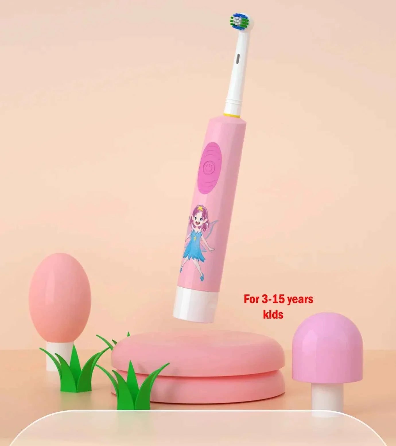 Kids Electric Toothbrush Colorful Cartoon Soft Bristle Rounded Vibrate Heads Teeth Brush Gum Care Battery Power 3-15 Years Old