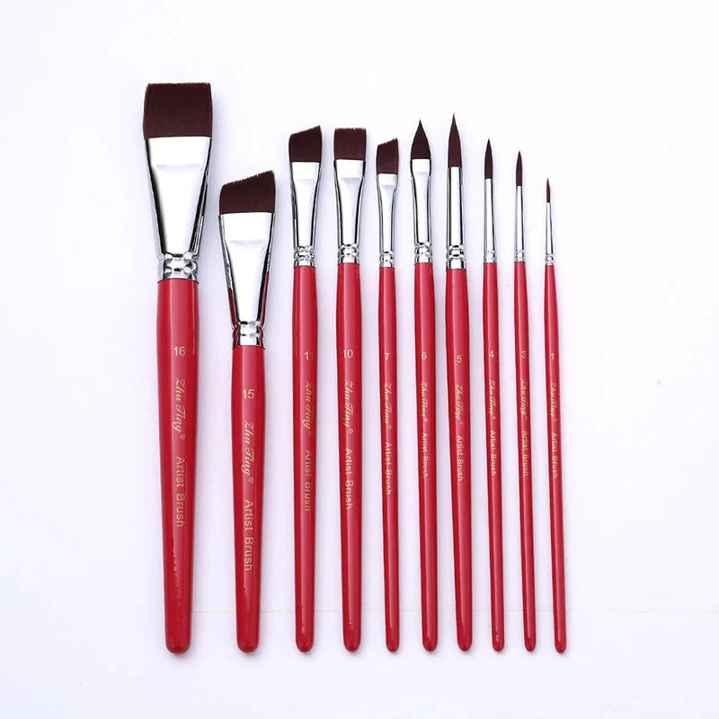 Body Pinting Face Body Art Paint Multifunctional Professional Paint Brushes Set Wooden Handle Nylon Brush Oil Painting Brushes