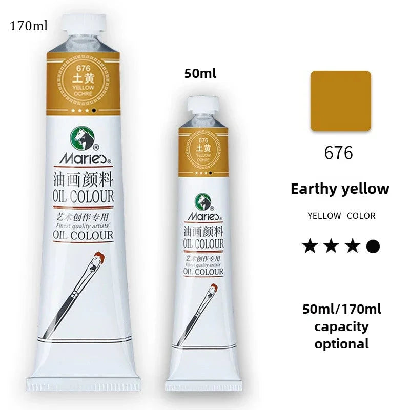 Marie's Oil Paint 170ML Oil Painting Art Creation Pigment Large Oil Paint Paint Single Commonly Used 24 Colors