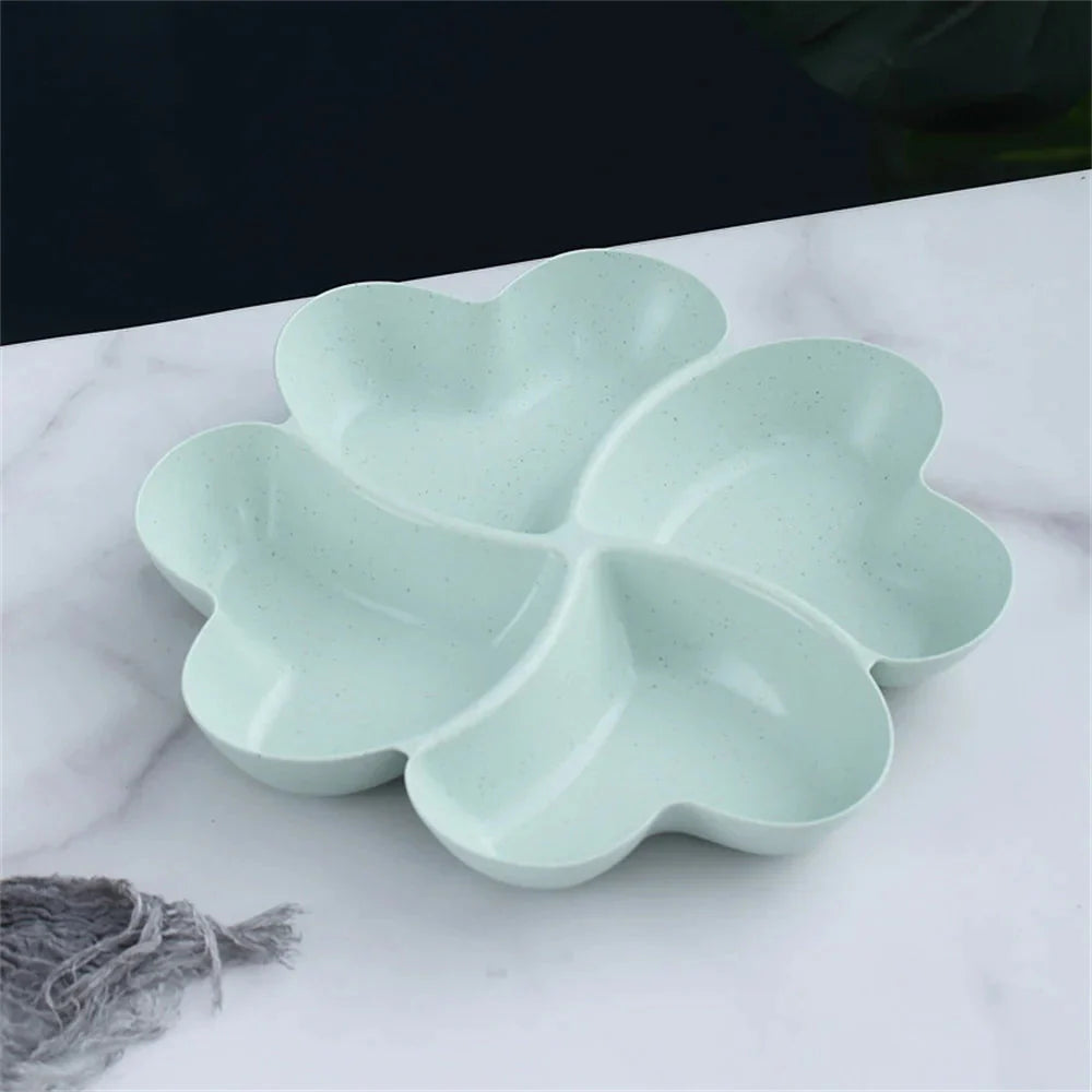 Snack Snack Plate Feel Comfortable Beautiful Shape Wheat Straw Kitchen Bar Utensils Four-leaf Clover Plate Fruit Plate