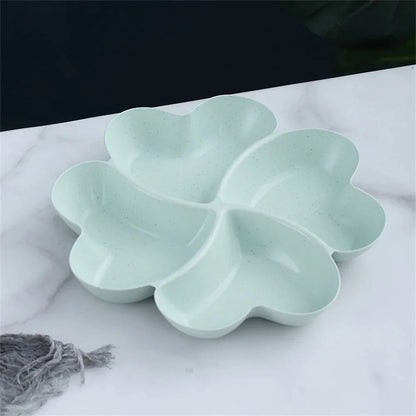 Snack Snack Plate Feel Comfortable Beautiful Shape Wheat Straw Kitchen Bar Utensils Four-leaf Clover Plate Fruit Plate