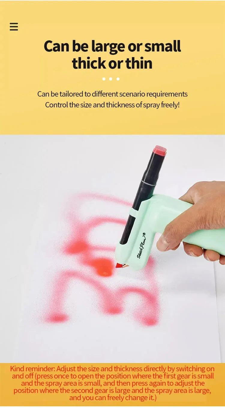 Art Electric Spray Pen Airbrush Set Inkjet Painting Brush Washable Spray Painting Hand Drawn Art Supplies Multi-function Color
