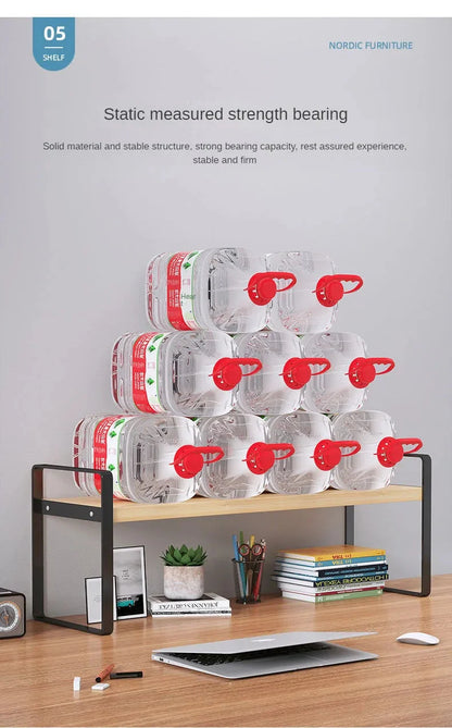 Shelf Desktop Storage  Bookshelf Student Desk Shelves Racks Office Computer Desk Tiered Cabinet Home Storage Holders Organizer