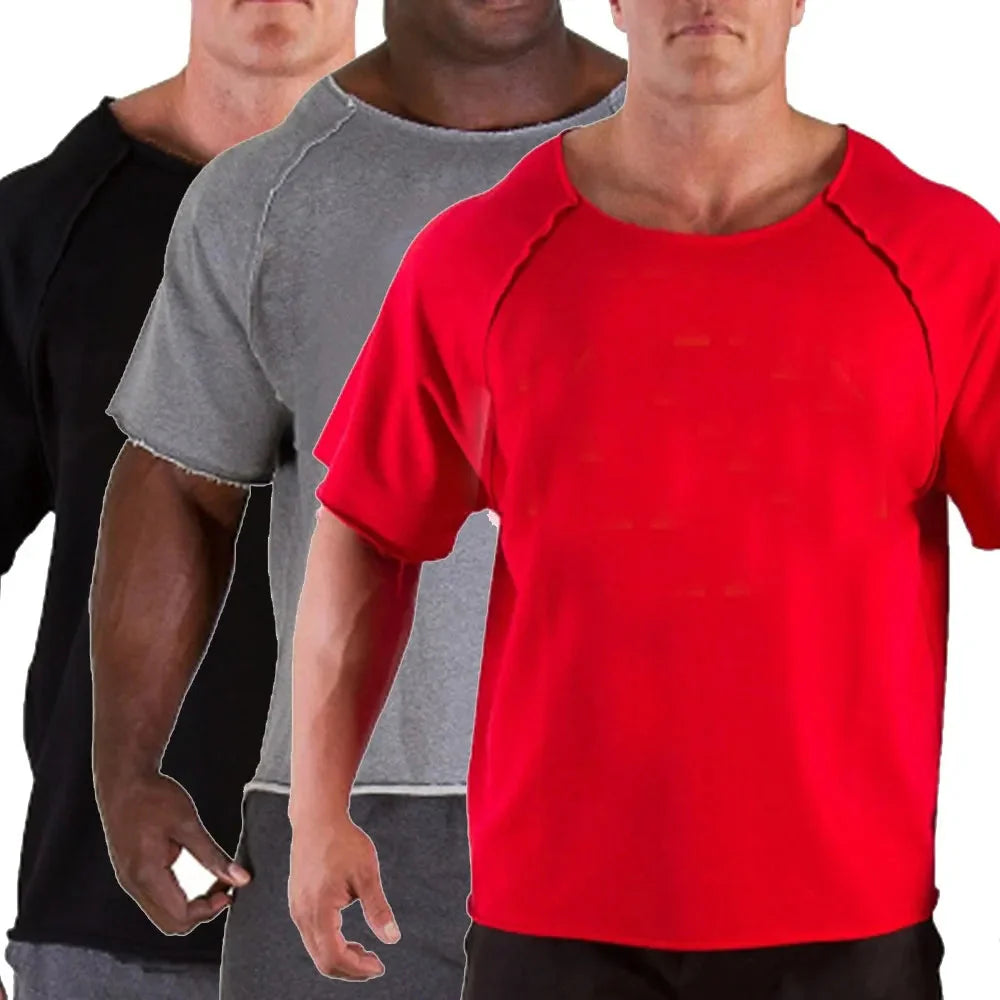 Fashion Men O-Neck T-Shirts Casual Bat Shirt Fitness Gym Wear Bodybuilding Workout Short Sleeve Tee Tops Shirts For Male