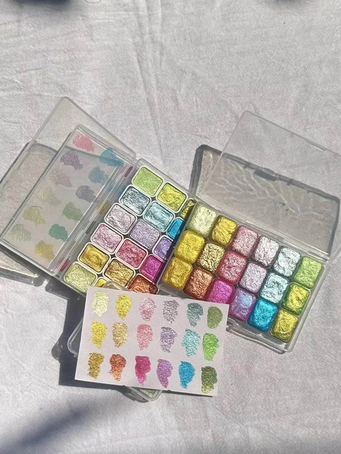 Master Grade 16 Colors Pearlescent Solid Watercolor Paint Mineral Nail Art Flower Painting Dyeing Tool Thangka ES