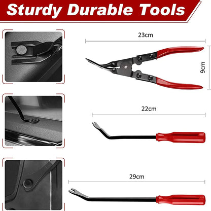 Car Trim Removal Tool Kit for Door/ Pannel/ Audio Dashboard/ Plastic Rivets/ Bumper/ Fastener Clips DIY Car Panel Disassembly
