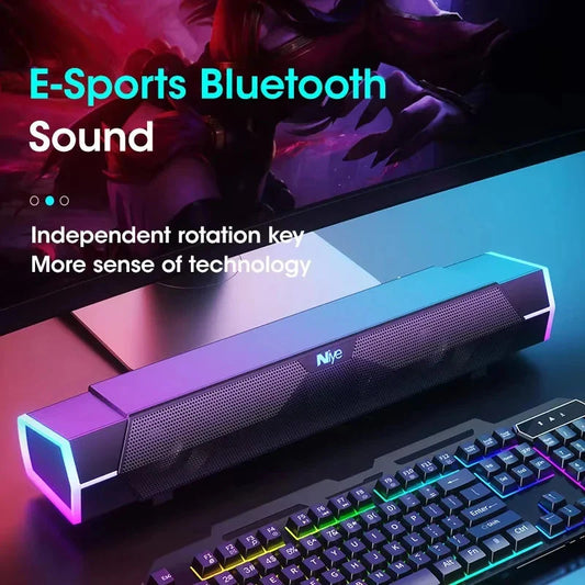 Bluetooth Speaker Bar 4D Surround Sound Subwoofer Wired Wireless RGB Home Audio Video for TV PC