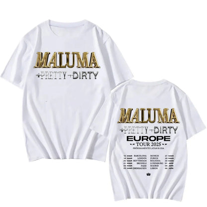Rapper Maluma T-shirts Maluma +pretty+dirty Europet Tour 2025 Tshirt Men Women Cotton Tees Y2k Unisex Retro Harajuku Top Clothes