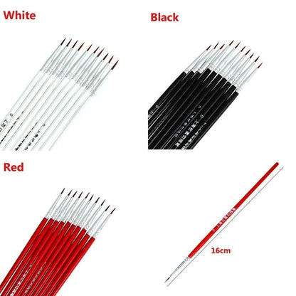 20pcs Thin Art Supplies Hand Painted Acrylic Hook Line Pen Paint Painting Brush Drawing