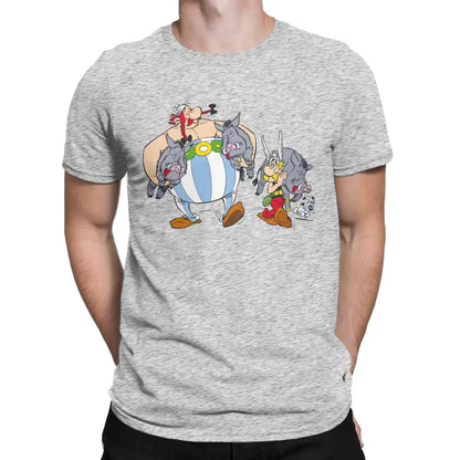 Men T-Shirts Asteriks And Obeliks With Bor Cool 100% Cotton Tees Short Sleeve T Shirt Round Neck Tops Classic