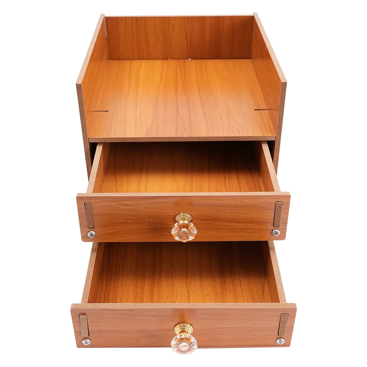 Wooden Desk Organizer W/ Drawer File Storage Desk Monitor Riser Computer Stand