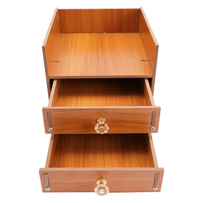 Wooden Desk Organizer W/ Drawer File Storage Desk Monitor Riser Computer Stand