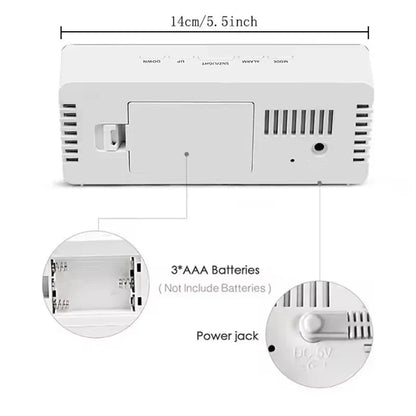 1Pc White Digital Clock LED Mirror Table Clock Snooze Display Time Night Light Desktop USB Alarm Clock Home Decor Desk Clock