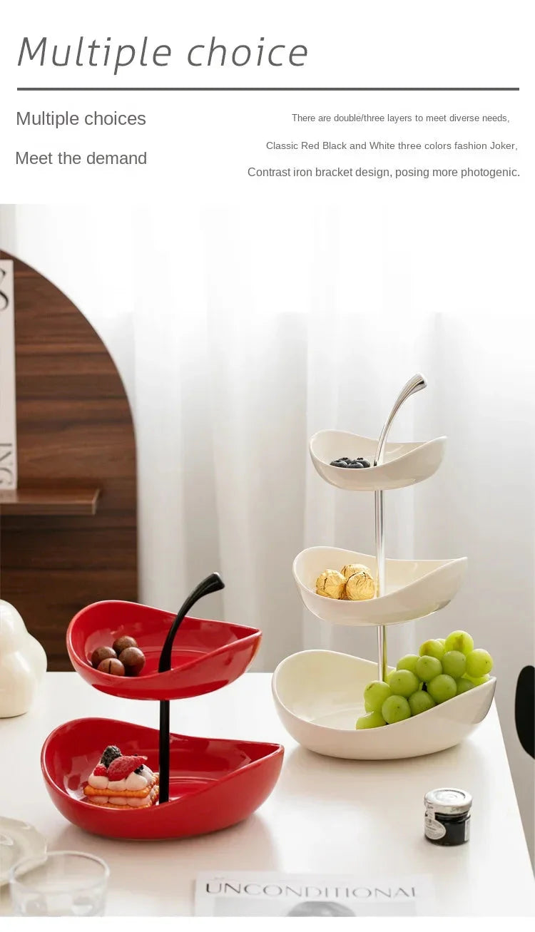 Fruit Plate Home Living Room Coffee Table Ornaments Candy Dish Placed Snack Tray Multi-layer High-grade Fruit Plate