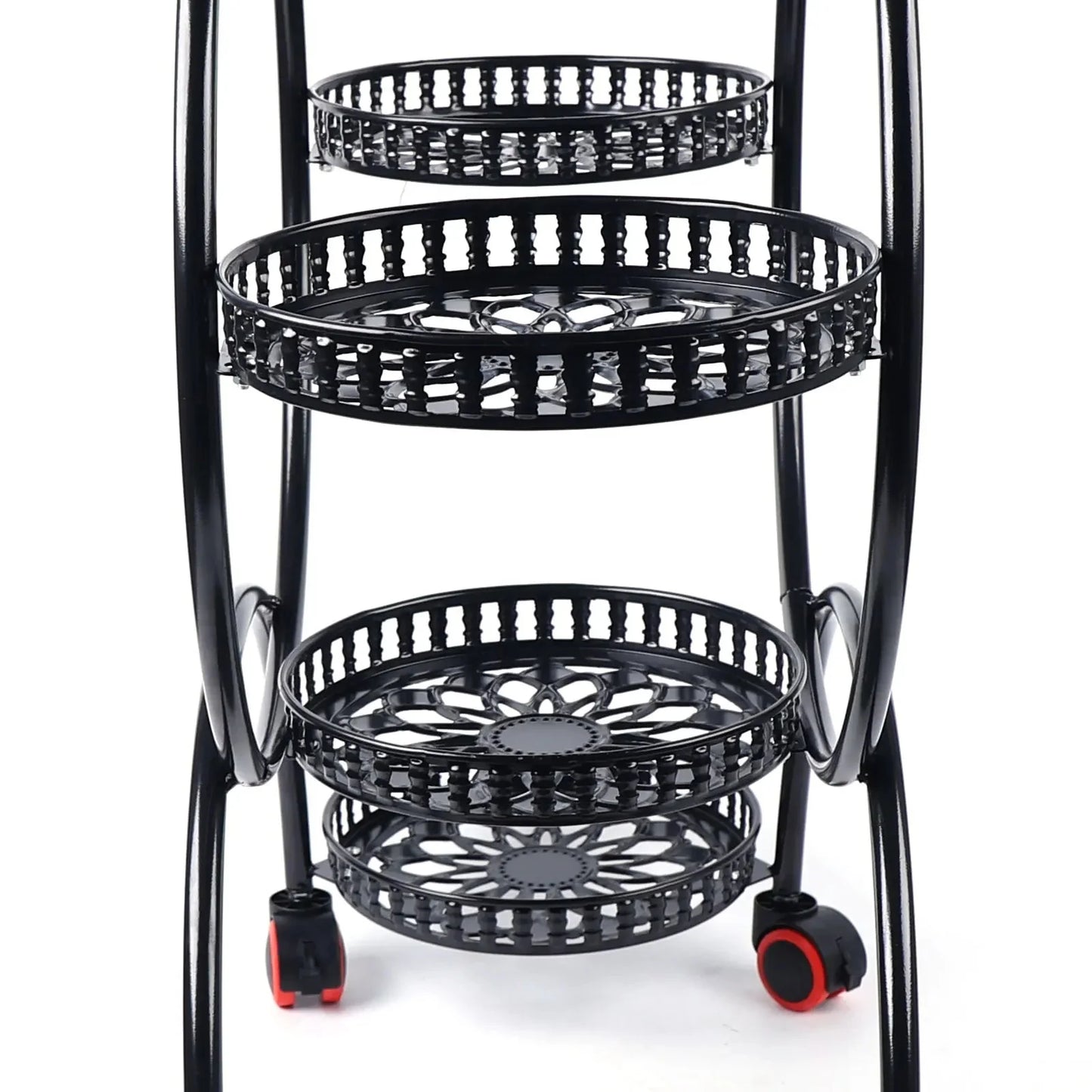 Metal Plant Stands 6 Pots Plants Flower Stand for Patio Garden Living Room Corner Balcony Bedroom Black / White
