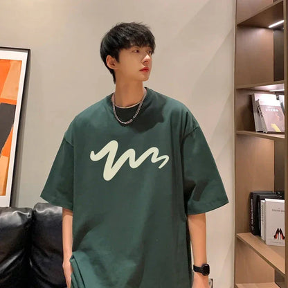 Men's T Shirt Oversized Mens White Cotton T-shirts Funny Print 5XL Casual Wear Summer Tee Shirts For Men Big Size Male Clothes