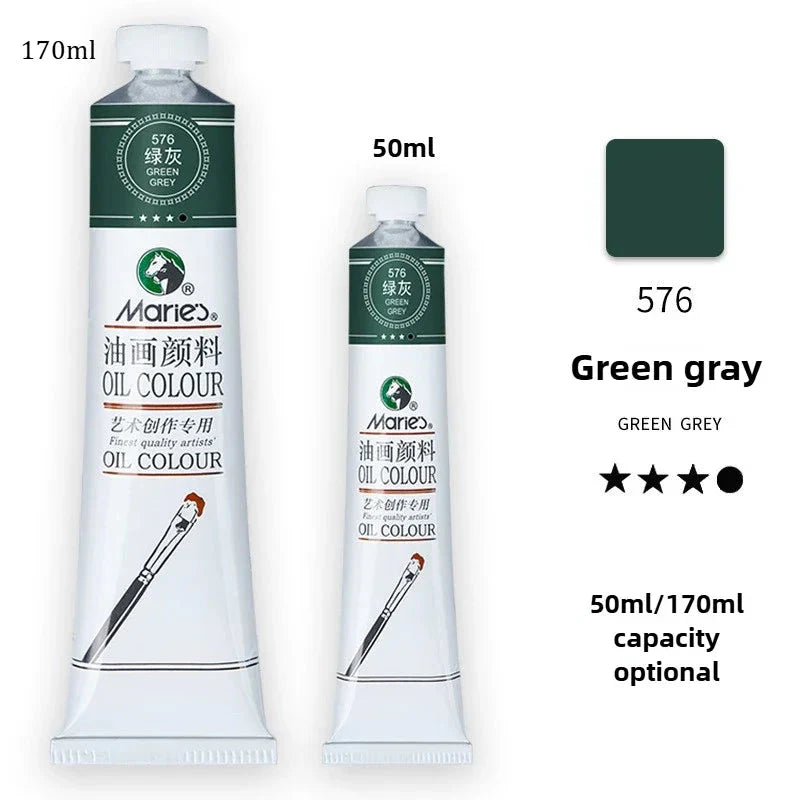 Marie's Oil Paint 170ML Oil Painting Art Creation Pigment Large Oil Paint Paint Single Commonly Used 24 Colors