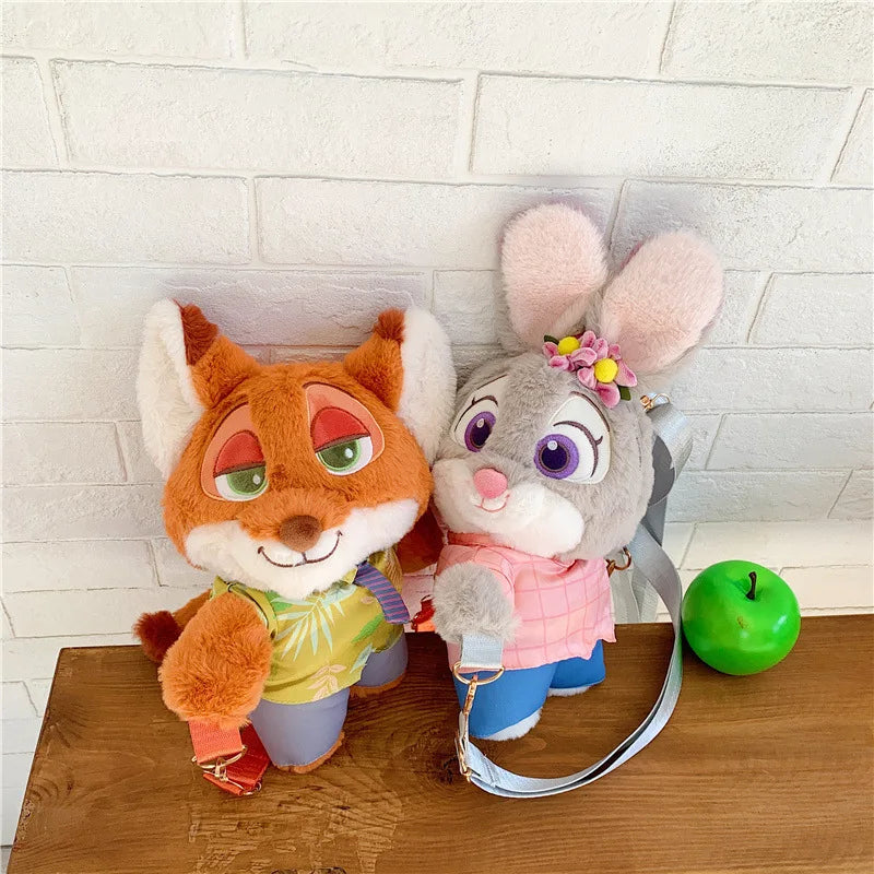 New Zootopia Doll Crossbody Bag Cartoon Judy Hopps Shoulder Bag Holiday Gift Large Capacity Portable Storage Commuter Bag