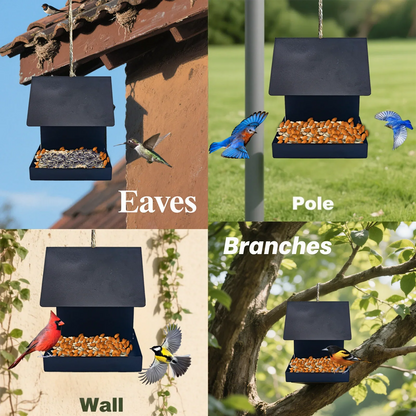 Metal Bird Feeder House, Morden Design House Bird Feeder, Perfect for Attracting Wild Birds, Outdoor Garden Bird Feeder