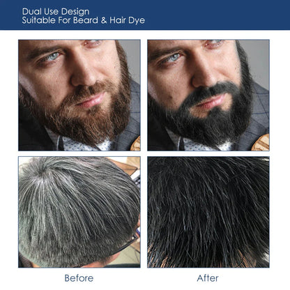 Natural Permanent Beard Dye Shampoo Repair White Grey Hair Removal Instant Mustache Dying Blacking Fast Beard Coloring for Men