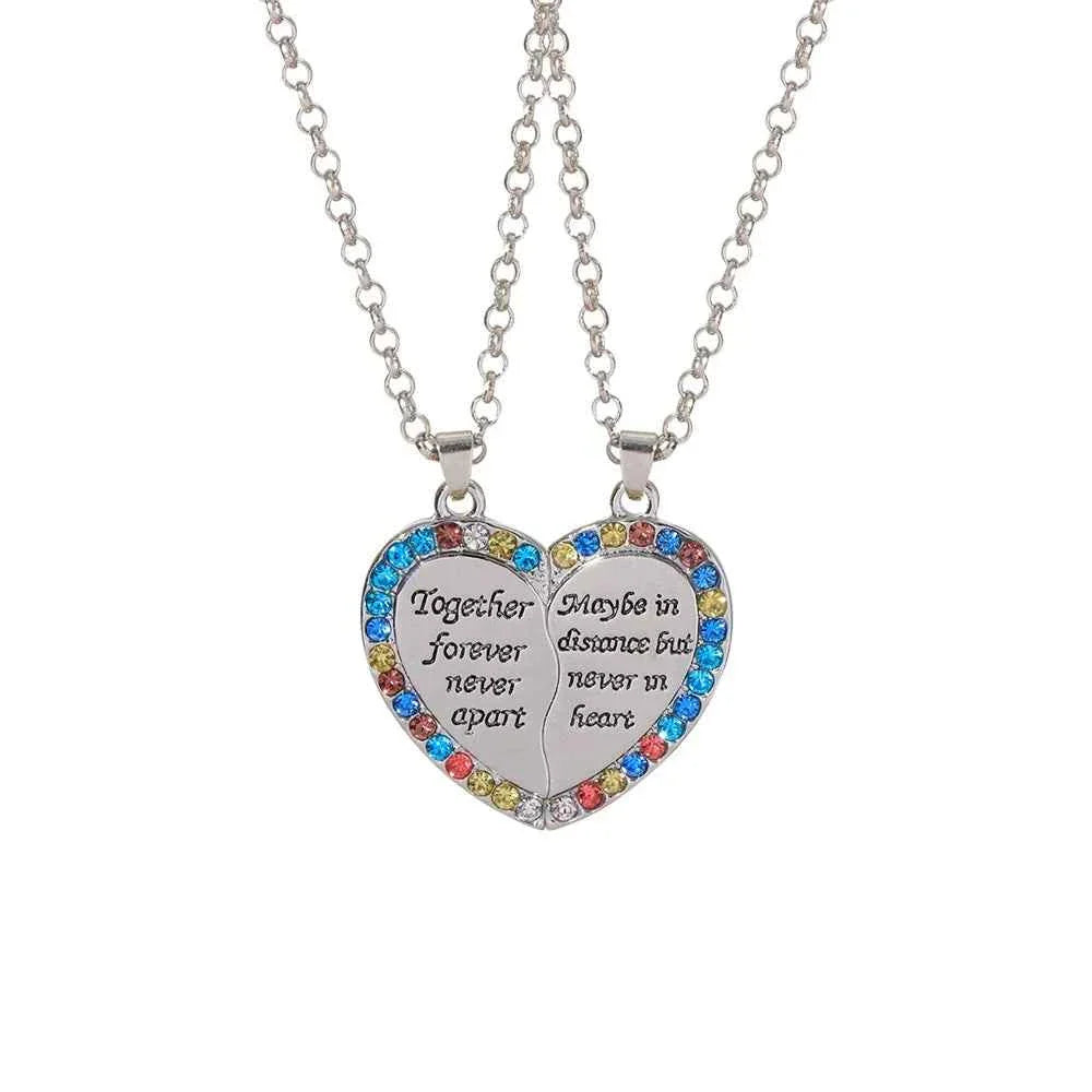 Best Friends Necklace Together forever Never Apart Maybe In Distance But Never In Heart