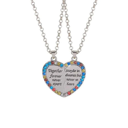Best Friends Necklace Together forever Never Apart Maybe In Distance But Never In Heart