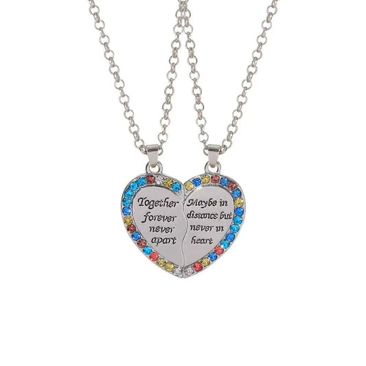 Best Friends Necklace Together forever Never Apart Maybe In Distance But Never In Heart