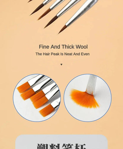 10/20/50Pcs Painting Brushes Set Art Round / Flat Brushs Nylon Hair Paint Brushes Pen for Oil Acrylic Watercolor Art Supplies