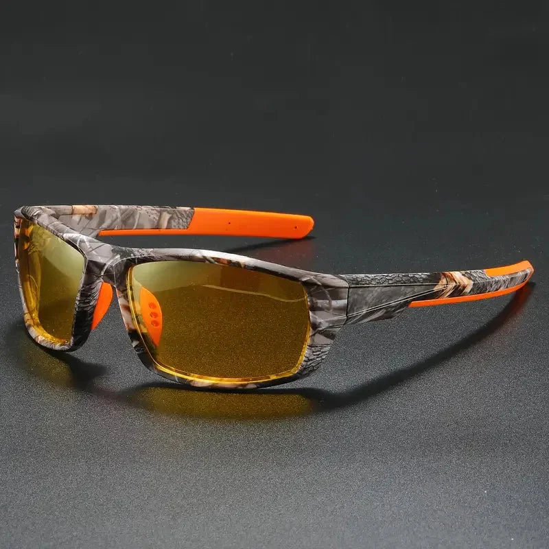 New Sunglasses for Men Sport Polarized Square Frame Camouflage Sun Glasses Driving Fishing Cycling Skiing Sun Eyewear UV400
