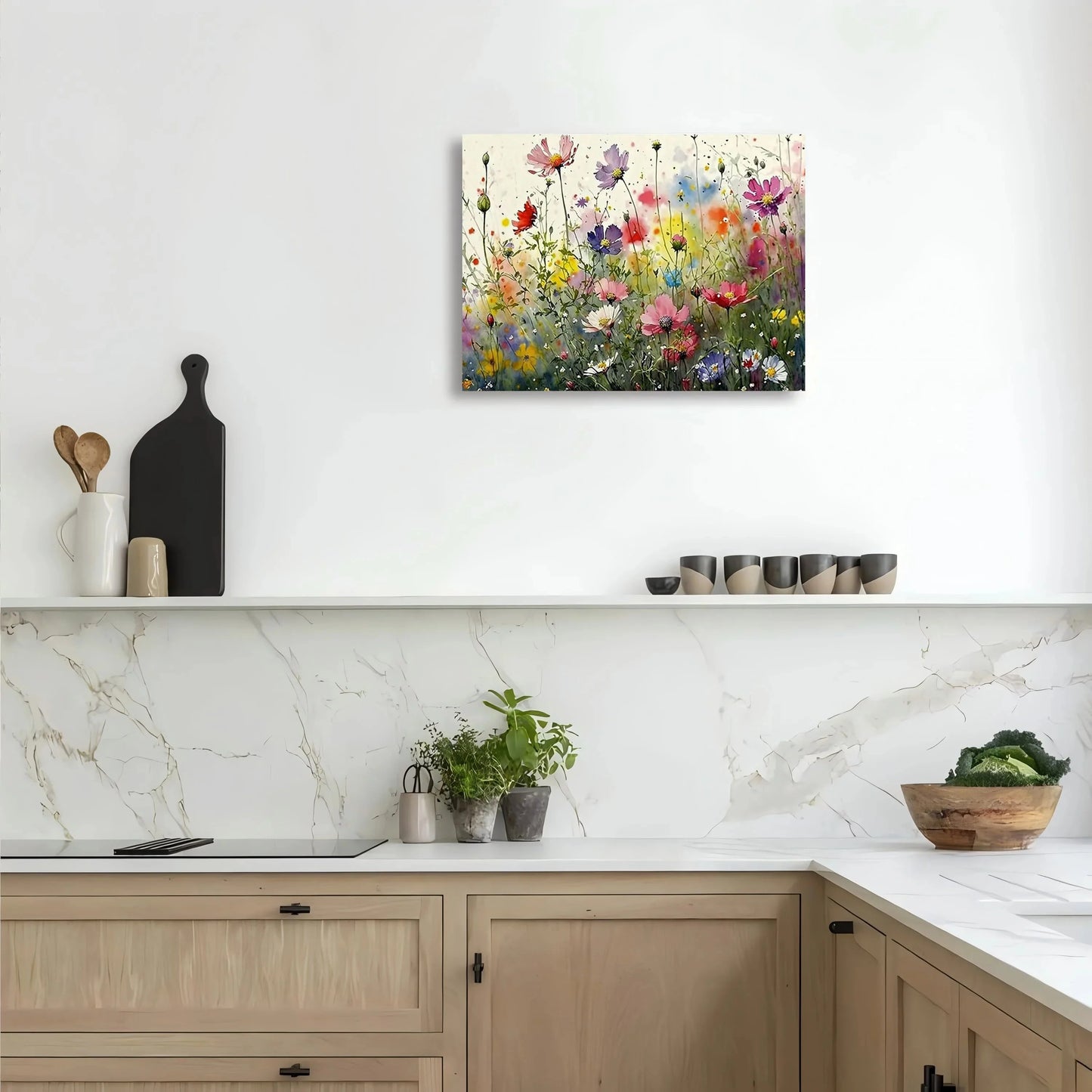 Vibrant Floral Canvas Wall Art - 11.8x15.7in Framed Decor for Home & Office, Perfect Gift for Any Room
