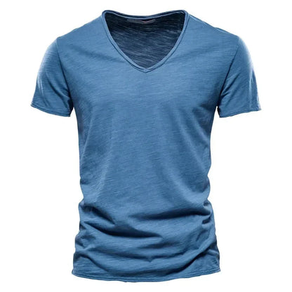 2025 New  Men T Shirt Tops V Neck Thin Short Sleeve Tees High Quality Men's Fashion Fitness Hot T-shirt For Men