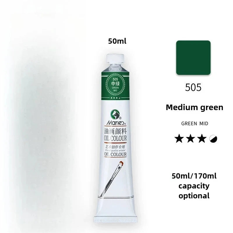 Maries Oil Paint 50ML Oil Painting Art Creation Pigment Large Oil Paint Paint Single Commonly Used 24 Colors