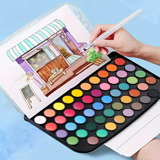 48 Colors Watercolor Paint Set with Brush - Washable,Vibrant & Blendable - Perfect for Adults Painting,Crafting & Art Projects
