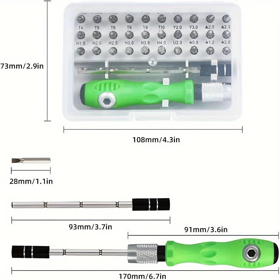 Screwdriver Set 33 in 1 Phillips Torx Hexagonal Precision Screw Driver Bit Manual Repair Tool for iPhone PC Camera Watch Glasses